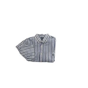 Polo Ralph Lauren Blaire Mens XL Blue White Striped Shrt Sleeve Butt Down shrt
